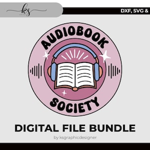 SOCIEDAD DE AUDIOLIBROS Svg - Archivo recortable para Cricut, Silhouette o similar - Booktok Svg - Bookish Svg - Book Lovers Svg - Audiobook Svg para Cricut