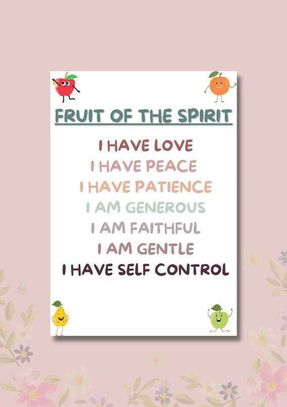 Fruit of the Spirit Affirmations for Kids Etsy