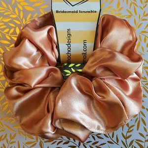 Cafe Creme Bridesmaid Scrunchie, TILL DEATH Do Us Part Bridesmaid Scrunchie, Bridesmaid Scrunchie, Poly Satin Scrunchie
