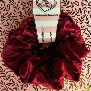 Sangria Velvet Bridesmaid Scrunchie