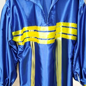 royal blue and gold dress shirt Non-Iron Cotton Stripe Dress Shirt With Contrast Trim - Blue/gold main image 1