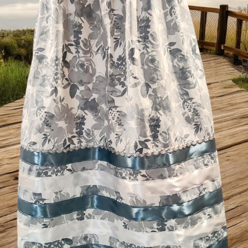 Hayden Blue Floral Ribbon Skirt main image 1