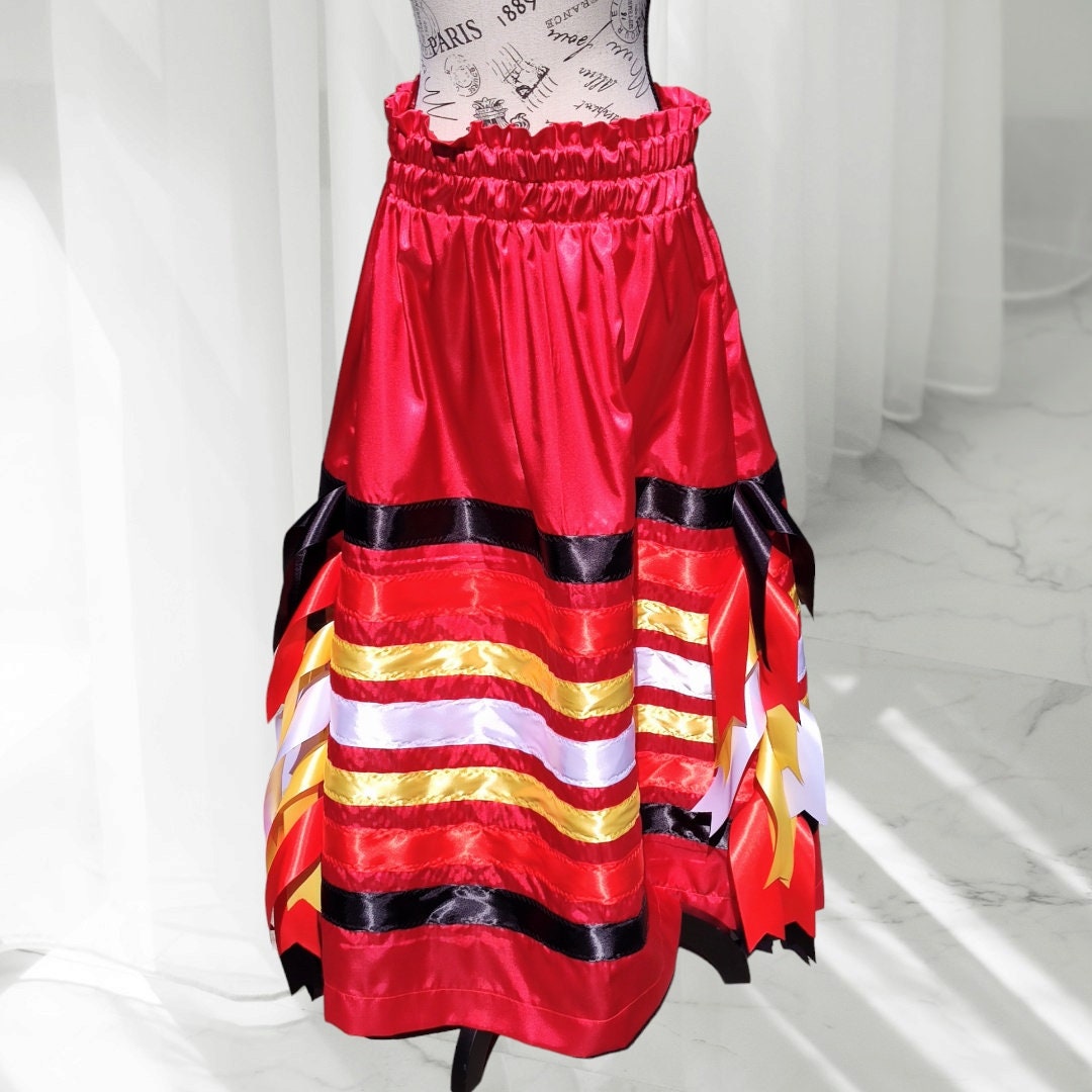 Black and Red Ribbon Skirt - Etsy