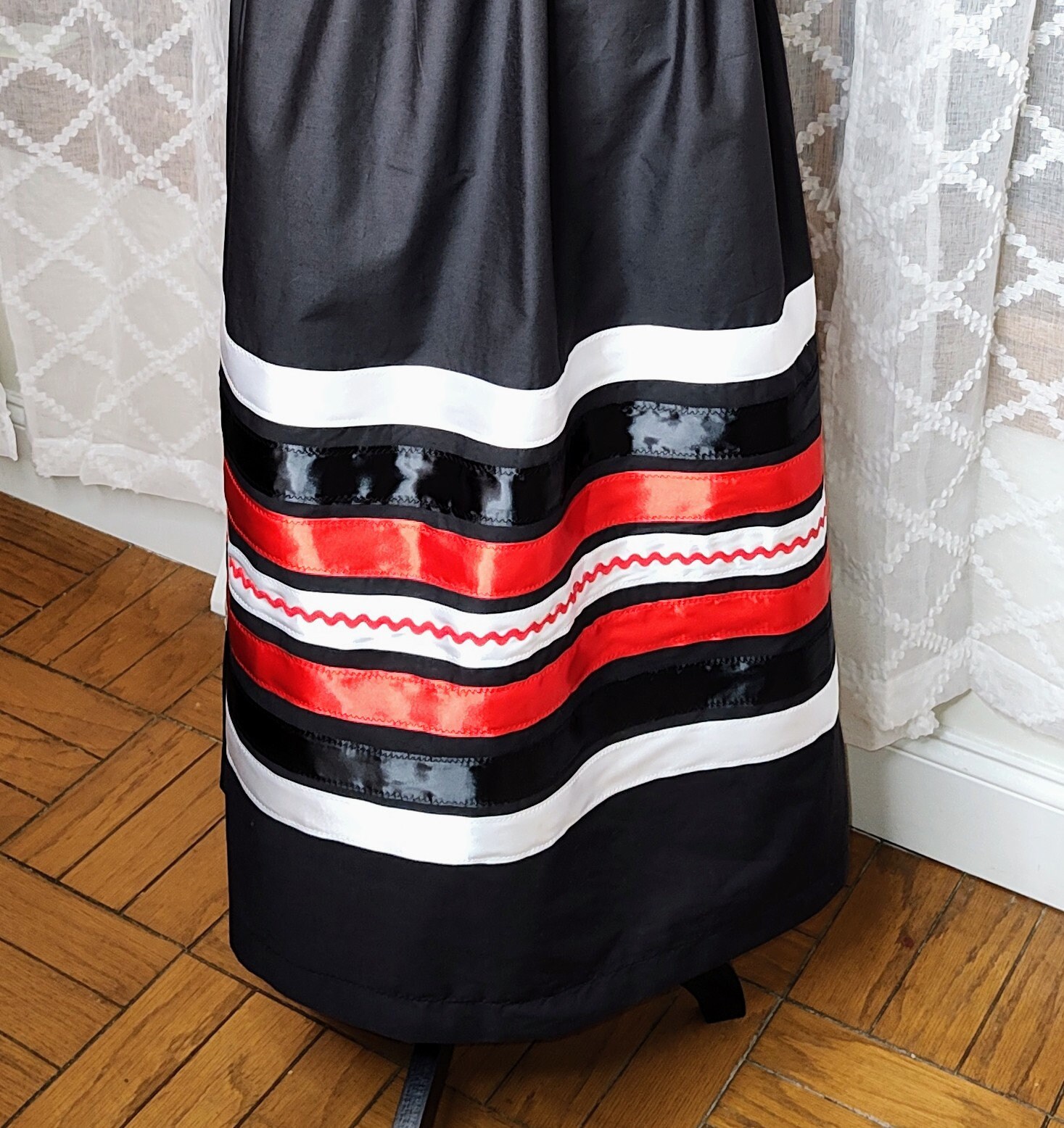 Ribbon Skirt, Native American Ribbon Skirt, Black Ribbon