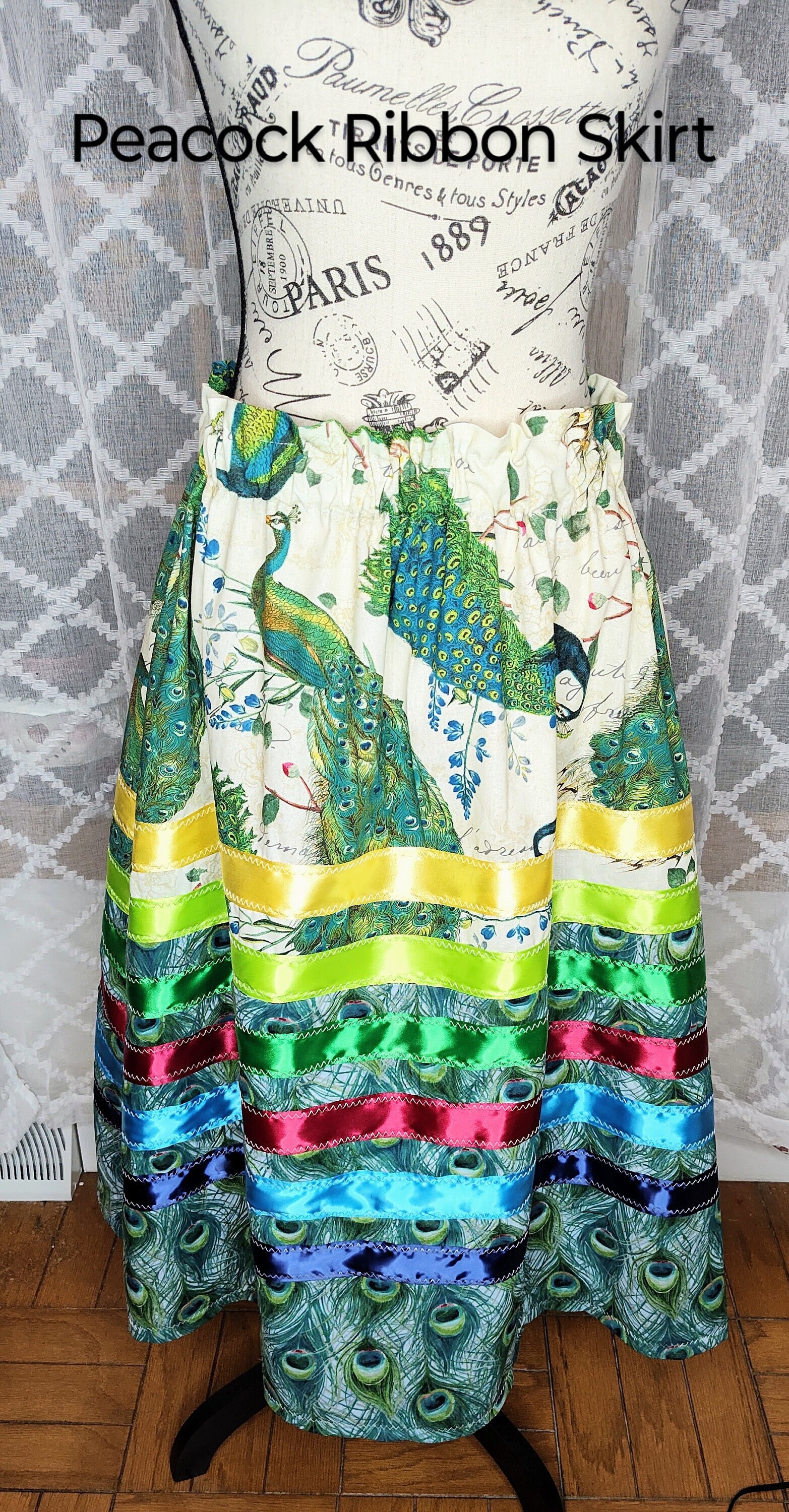 Ribbon Skirt Native American Ribbon Skirt Peacock Ribbon Etsy