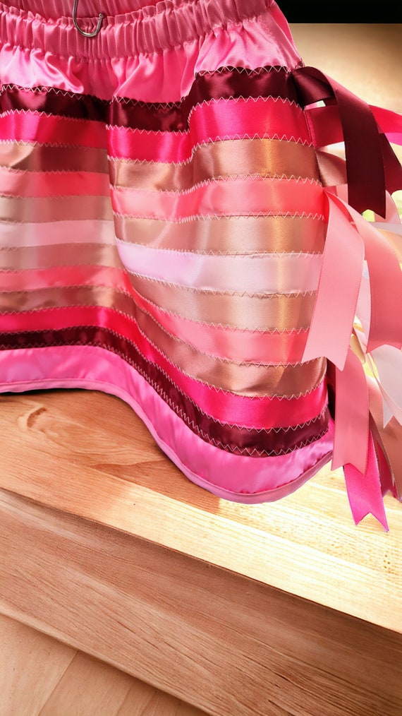 andmary Valentine ribbon mini skirt Ｓ Native American Cherry Blossom Girls Ribbon Skirt Girls Pink