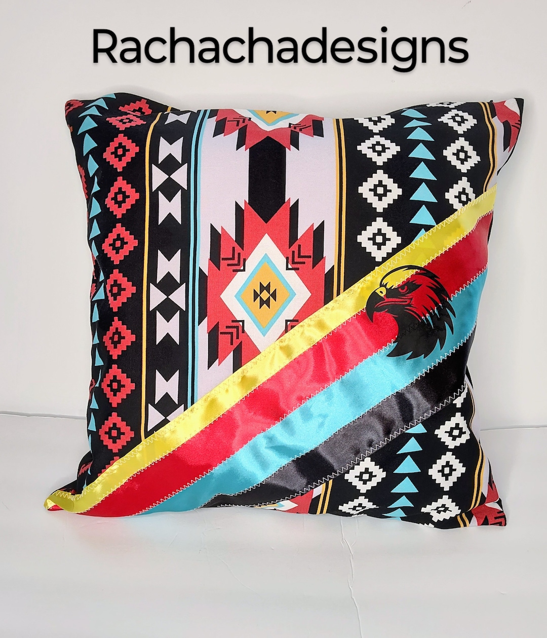 Native American Pillow Tribal Black Print Native Throw Etsy