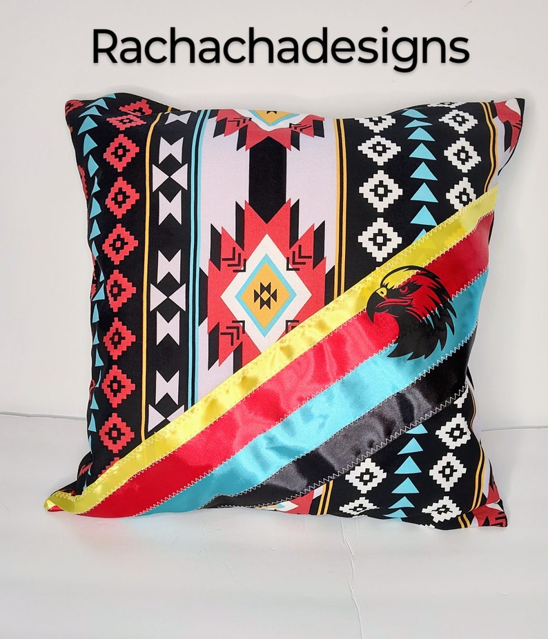 Native American Pillow Tribal Black Print Native Throw Etsy