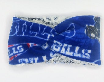 NFL Buffalo Bills Headband, Buffalo Bills Faux Fur Headband, Buffalo Bills Winter Headband