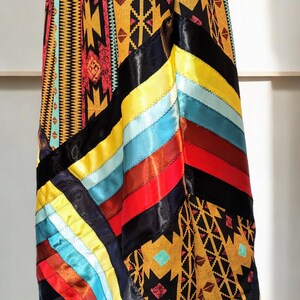 Native American Ribbon Skirt Ribbons Wrap Her Tribal Brown Ribbon Skirt ...