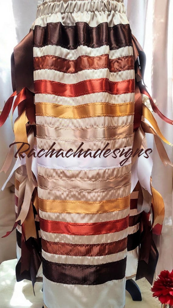 Native American Ribbon Skirt Earthtones Ribbon Skirt Beige/tan