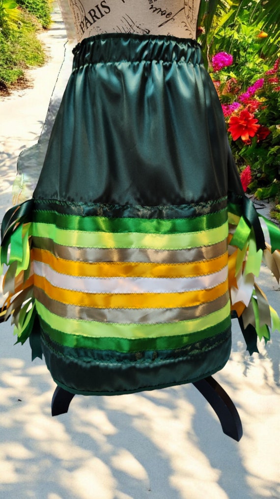Native American Sweet Sage Green Girls Ribbon Skirt Girls Green