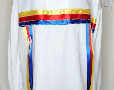Ribbon Shirt, Native American Ribbon Shirt, Indigenous Ribbon Shirt,  Traditional Drop Sleeve Ribbon Shirt - Etsy