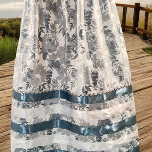 Lakota Artist Jackie Kid's Blue Floral Ribbon Shirt main image 1