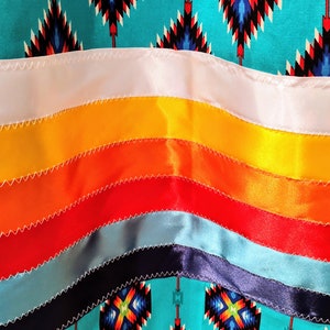 Native American Ribbon Skirt Tribal Dance Ribbon Skirt Turquoise Ribbon ...