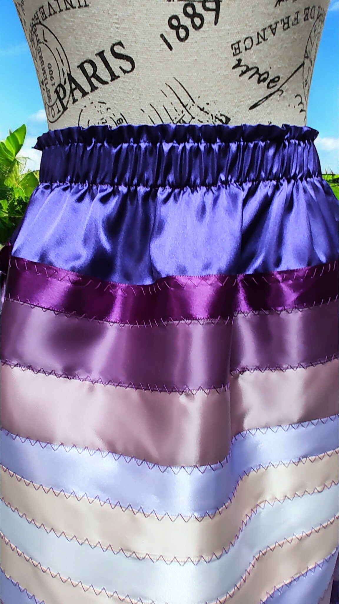 Native American Lilac Fields Girls Ribbon Skirt Girls Purple