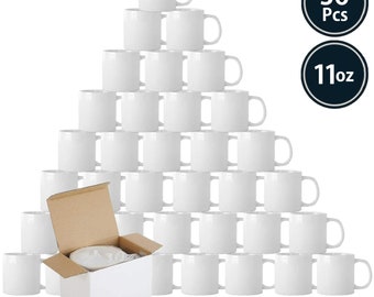 Sublimation Mugs 11oz White Large Handle ORCA Coated Dye Blank Coffee Mug for Heat Press +Gift Boxes