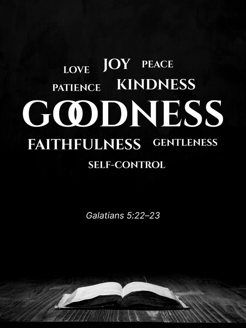 Fruits of the Spirit Wall Art Printable Galatians 5 22 23 Scripture