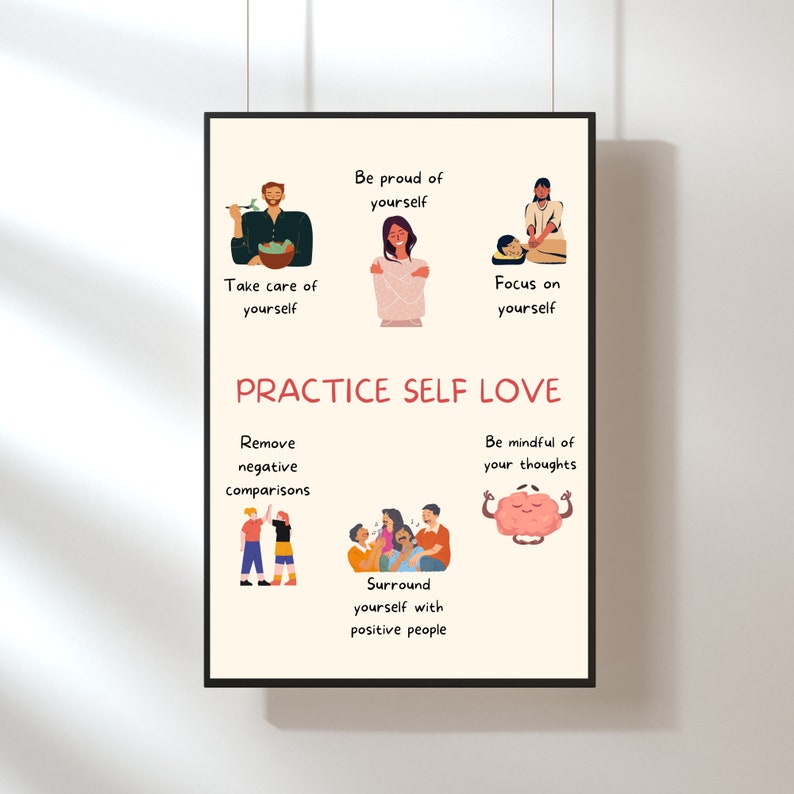 Practice Self Love Counselling Poster; Mental Health Psychologist