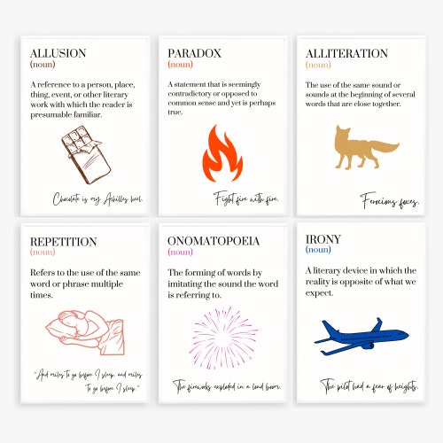 Literary Devices Posters English Literature Techniques - Etsy
