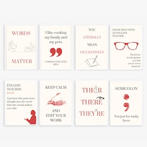 lustige Grammatik Poster; Englische Literatur Klassenzimmer Drucke; Lehrposter; Grammatik-Drucke; Last Minute Weihnachtsgeschenk