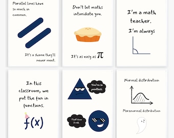 Maths classroom decor; Maths puns posters; funny maths teacher; mathematics humour; teacher gifts; homeschool classroom decor; high school