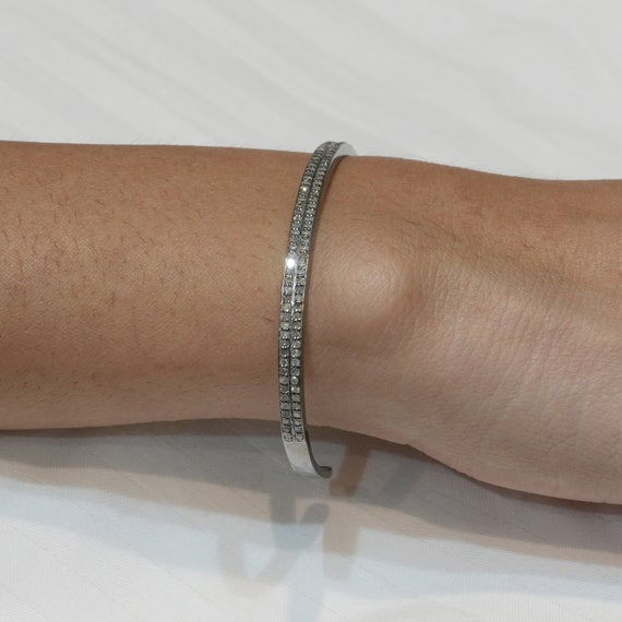 Silver and Pavee Diamond Cuff David Yurman Sterling Silver and Pave Diamond Cuff | Lumina  main image 3