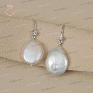 Solid 14k Yellow Gold Bridal Earrings Pave Diamond Jewelry Mother of Pearl  Earrings Women&#39;s Wedding Gift MOP Handmade Earrings Jewelry New