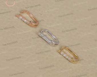Solid 14K Gold Carabiner Finding Enhancer Lock Pave Diamond Clasp Jewelry Handmade Gold Diamond Finding Minimalist Jewelry Connector(Single)