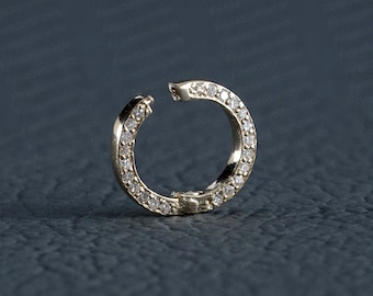 Solid 14k Yellow Gold Finding, Pave Diamond Jewelry, Jewelry Connector, 10 MM Jewelry Making Finding, Minimalist Finding Jewelry