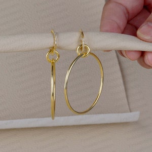 Feste 925er Silber Hoop Ohrringe, Gelb überzogene Pave Diamant Schmuck, Geschenk für sie, neues Design-handgemachte Schmucksachen 38 MM Ohrringe Großverkauf