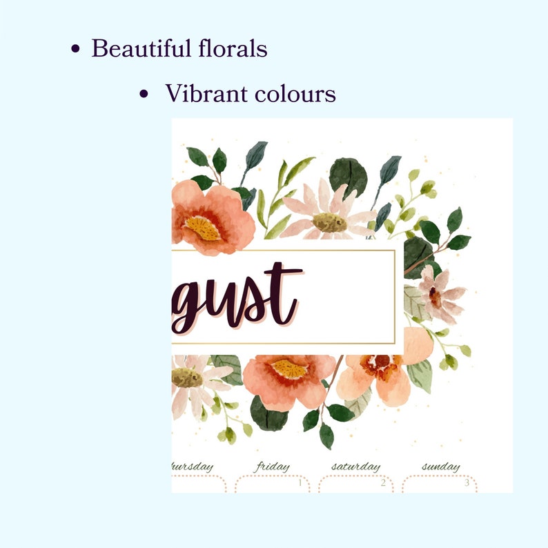 2025 Calendar, Colour, up to Size A3 Portrait Download & Print Now - Etsy