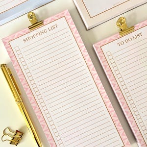 Bloc de notas y bloc de listas de tareas fino de color rosa - 50 hojas