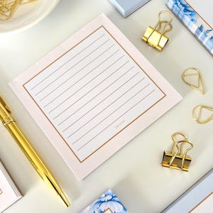 Cream Square Memo Pad - 10cm x 10cm Lined Notepad - 50 sheets