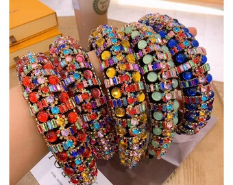 Women Shiny headband  party rhinestone head piece hoop hair with crystal decoration sparkled girls kids Head Wear Fashionable Knot Hair Band