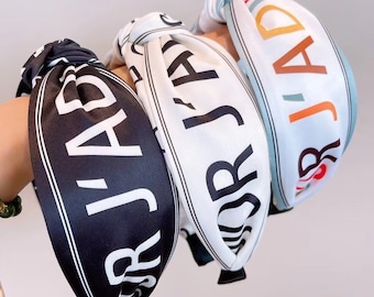 summer Knotted Headband for Women Cute Hair Bow Head Band Adults Girls Hair Accessories Wide Bowknot Hairband Letter kids outfit headwear