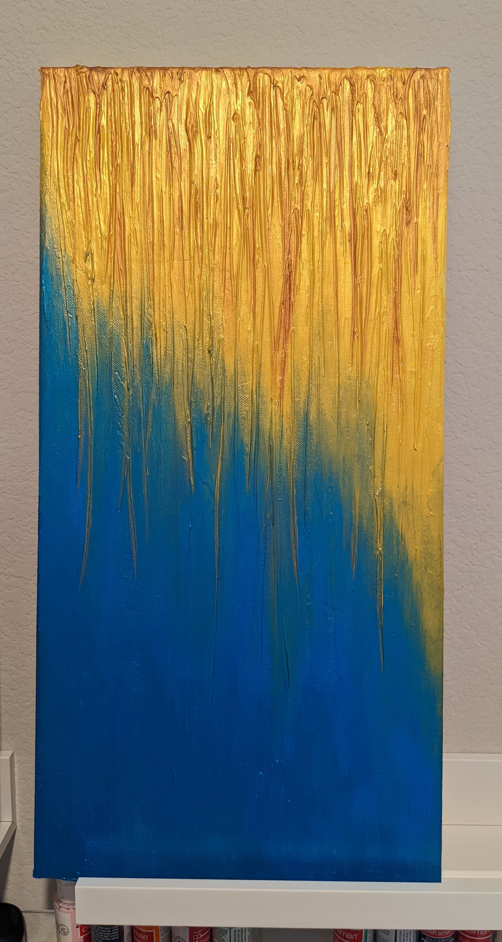 Textured Blue and Gold on Canvas Etsy