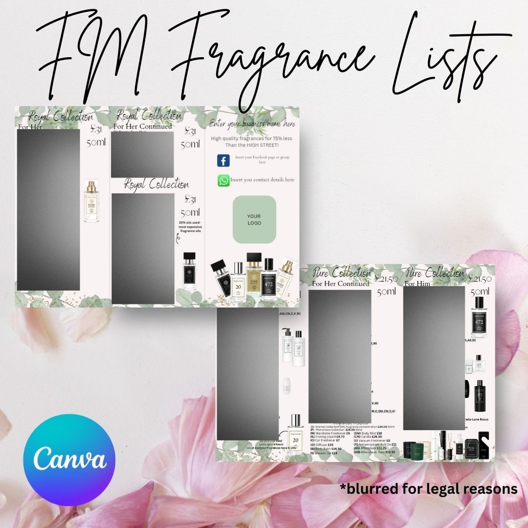 FM Fragrance List Editable for FM Business Partners Etsy