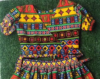 5T Ghanese rok en shirt voor meisjes