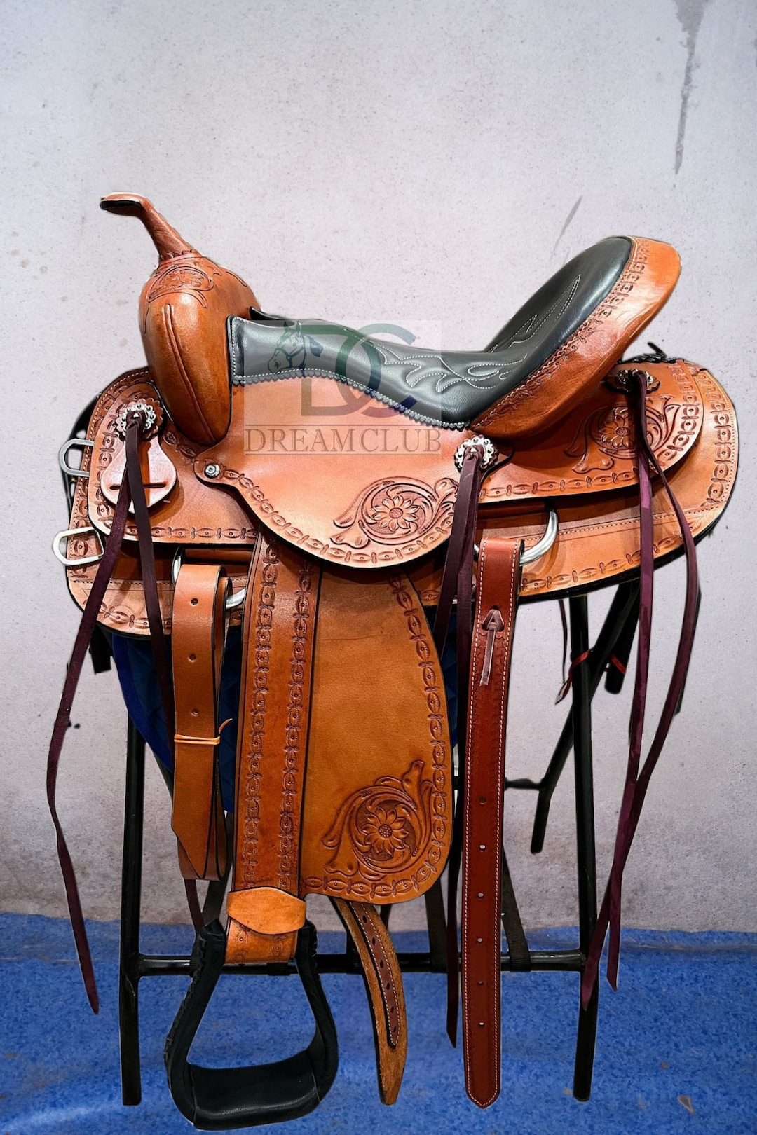 Western Saddle Leather Horse Barrel Saddle Tack Breast Collar Etsy