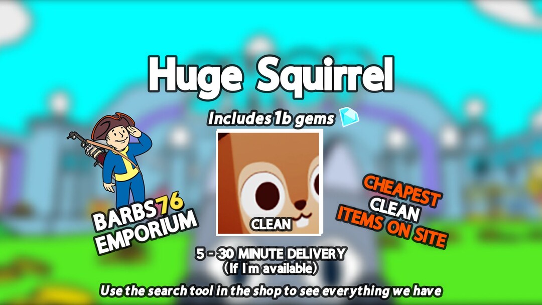 PSX Huge Squirrel Pet Simulator X Pet Sim X Etsy