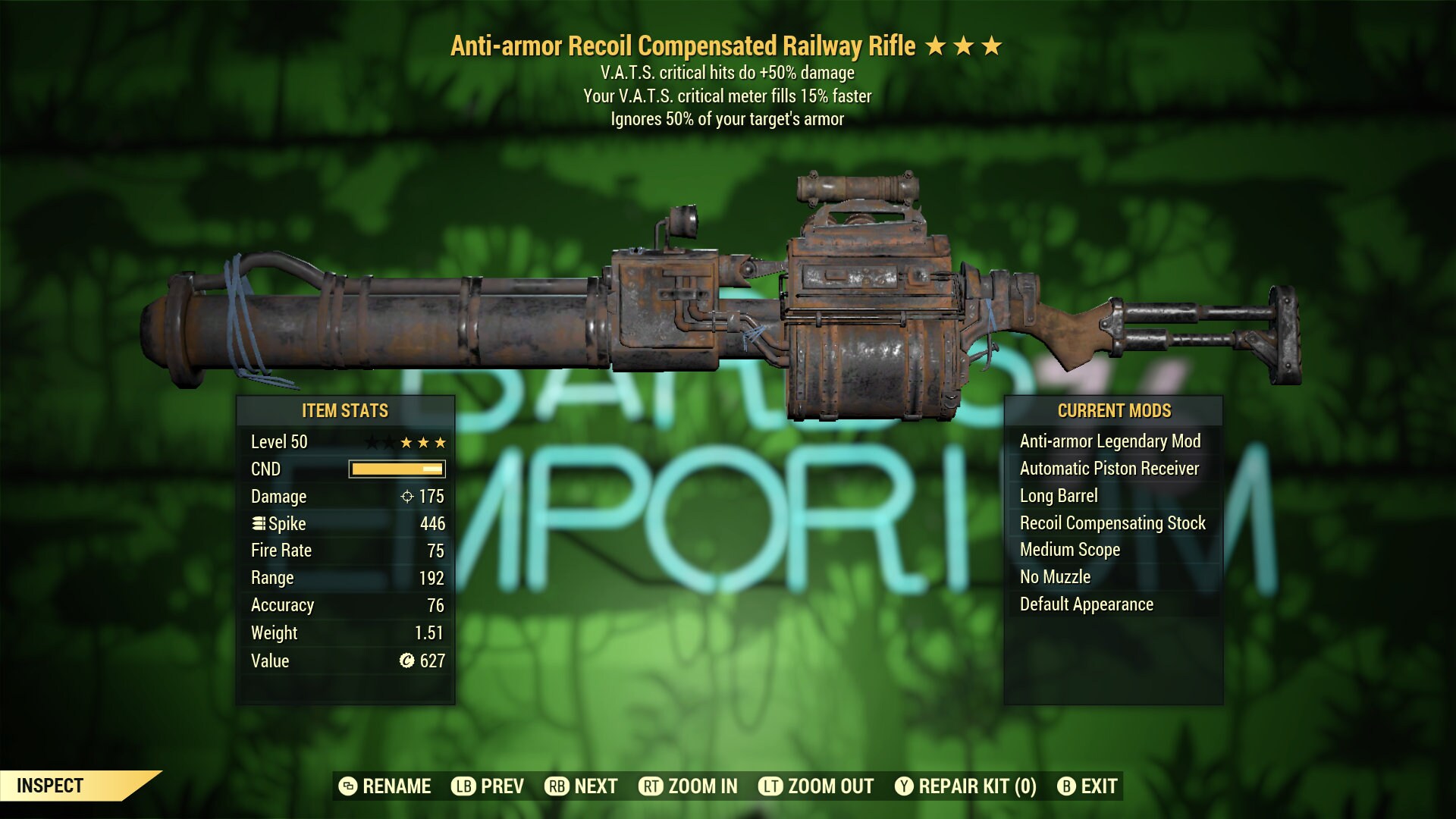 ponuka tmel kabína fallout 4 legendary railway rifle preskúmať tesnopis