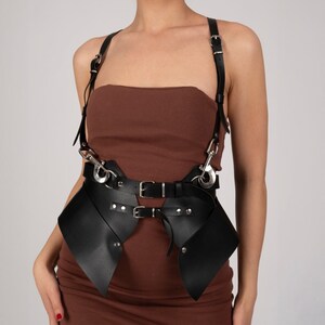 Women&#39;s Underbust Leather Harness Corset Belt - Handmade Corset - Plus Size Options - Belts for Dresses