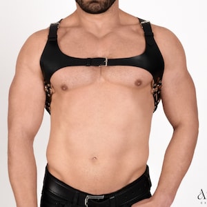 Men&#39;s Stylish Leather Chest Harness - Handcrafted - Plus Size Options - Customizable Gift for Men - Rave Clothing - Clubwear