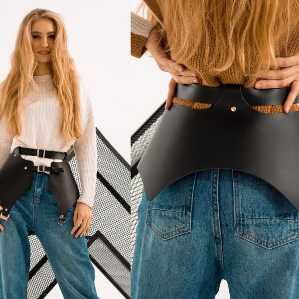 peplum belt leather