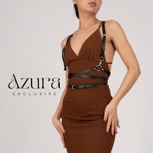 Stylish Women&#39;s Vegan Leather Chest Harness Belt - Plus Size Options - Handcrafted Underbust Corset