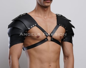 Armadura Medieval De Cuero PU De Un Solo Hombro – Arnés De Caballero Ajustable Para Cosplay Y Fiestas Temáticas – Ideal Para Gladiadores Y Guerreros