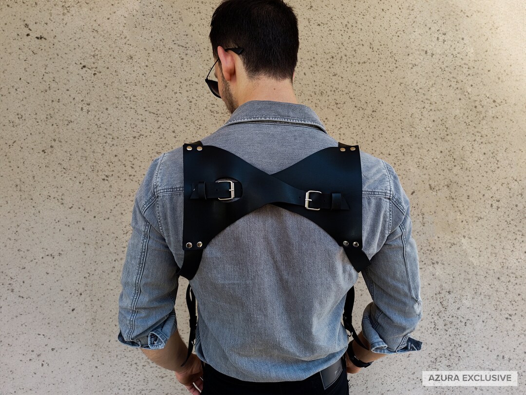 Men's Leather Chest Harness Suspenders Plus Size Options Stylish