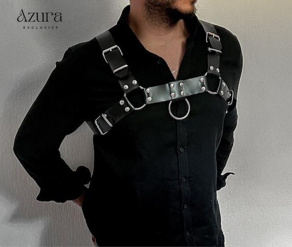 Men s Leather Bulldog Chest Harness Handcrafted Bulldog Harness Plus Size Options Edgy Leather Outfit Etsy