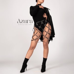 Vegan Leather Mini Skirt Harness for Women - Plus Size Options - Rave Outfit - Festival Clothing